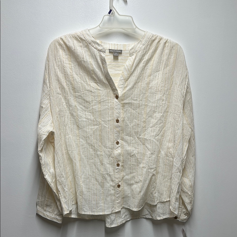 Women's Cream and gold Button-Up Top